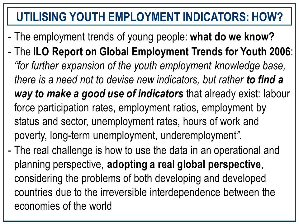 -The employment trends of young people: what do we know.