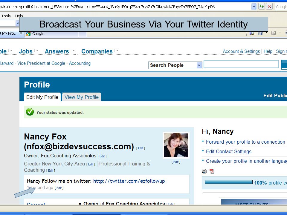 Broadcast Your Business Via Your Twitter Identity