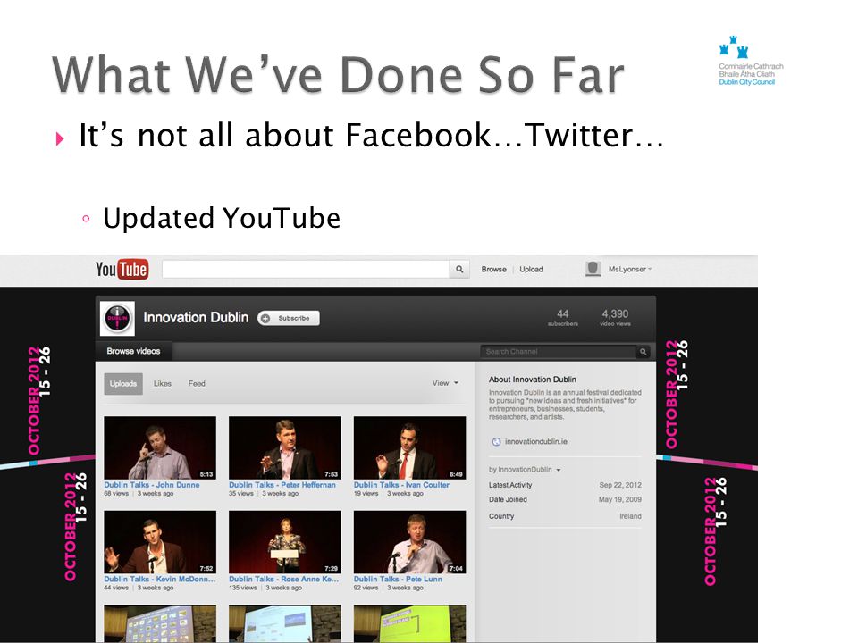  It’s not all about Facebook…Twitter… ◦ Updated YouTube