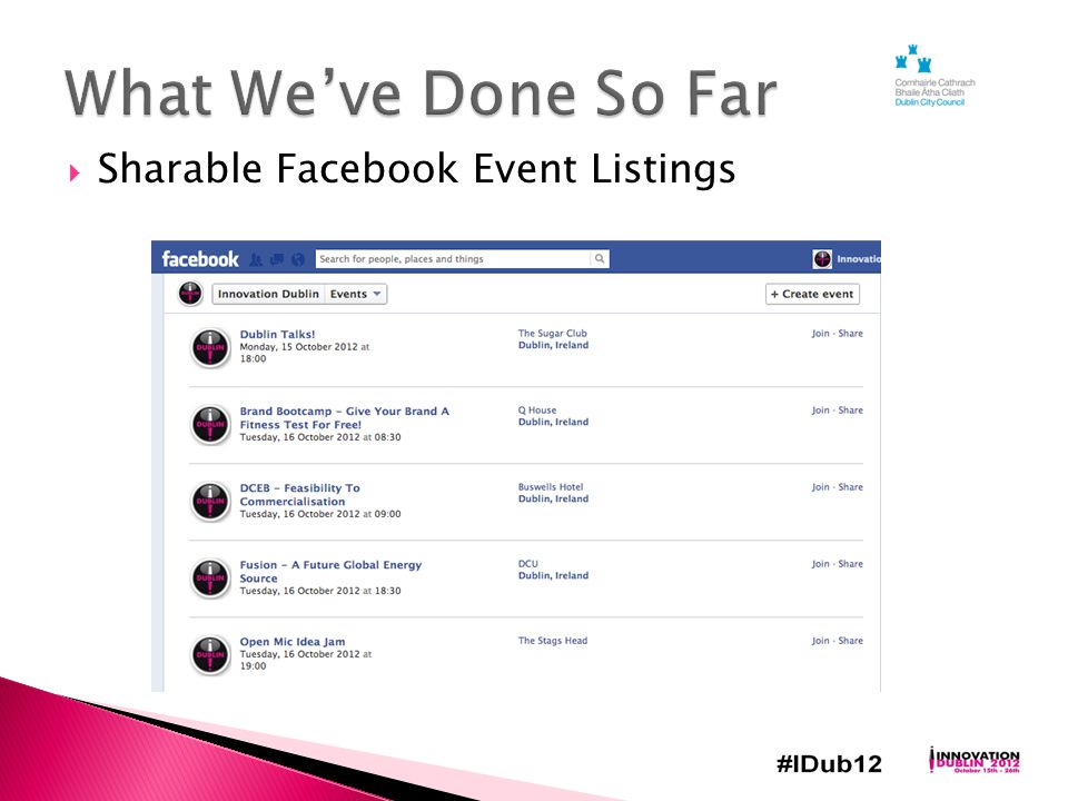  Sharable Facebook Event Listings