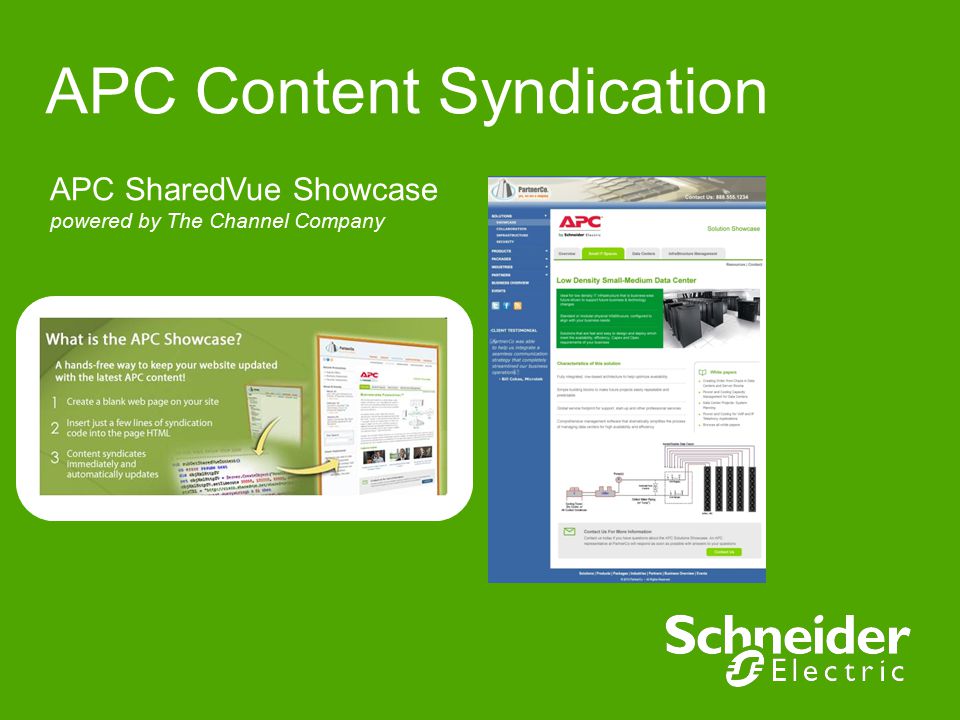 APC Content Syndication APC SharedVue Showcase powered by The Channel Company