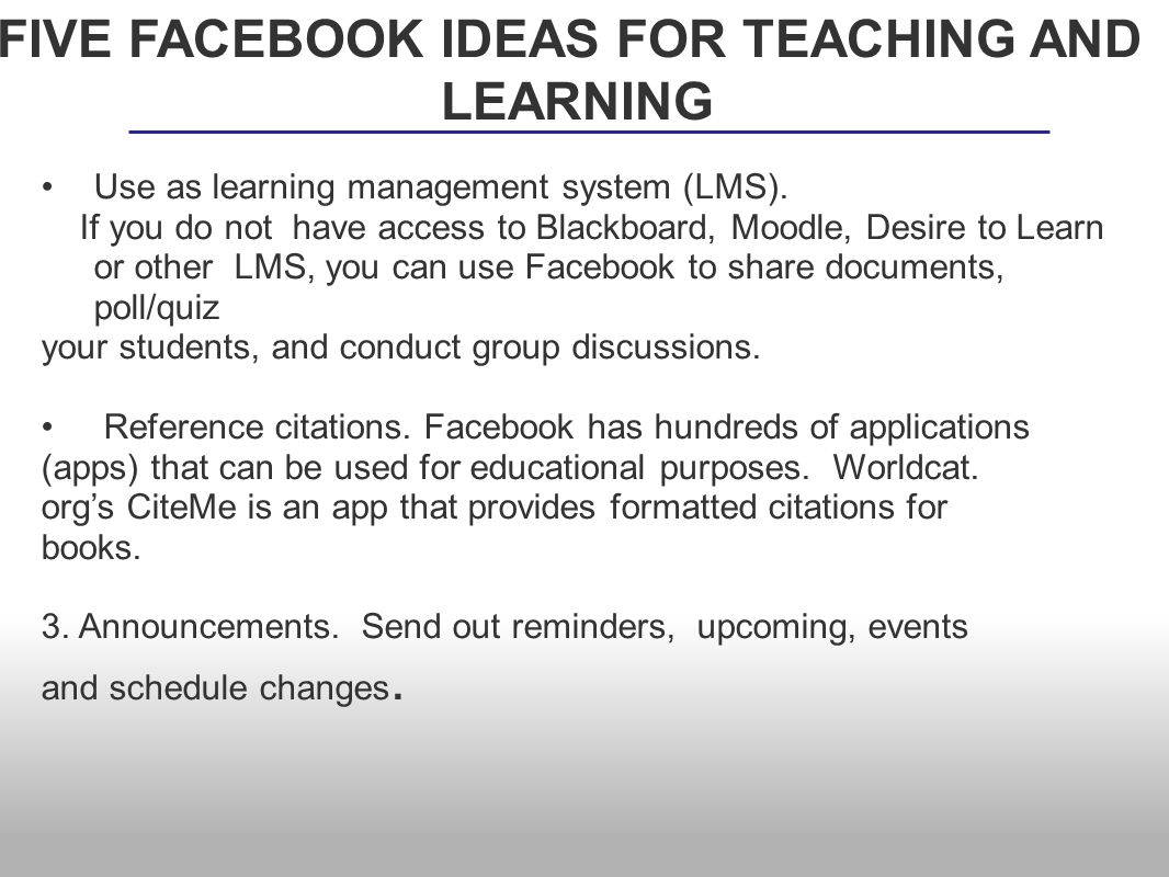 Use as learning management system (LMS).