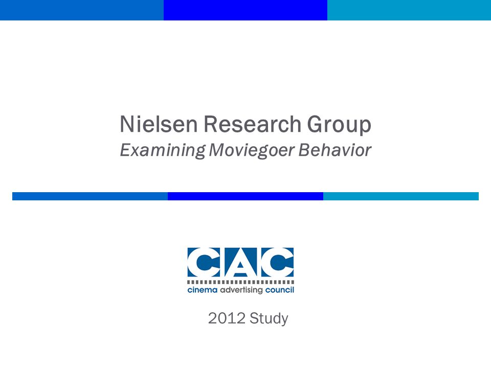 Nielsen Research Group Examining Moviegoer Behavior 2012 Study