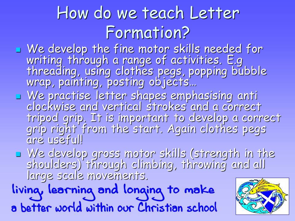 How do we teach Letter Formation.