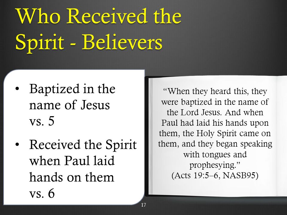 Who Received the Spirit - Believers Baptized in the name of Jesus vs.