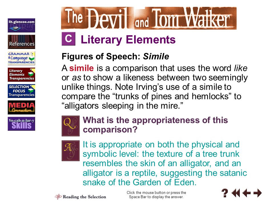 the devil and tom walker literary devices