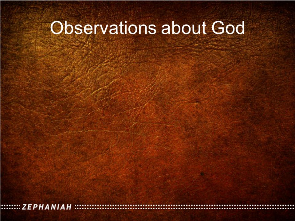 Observations about God
