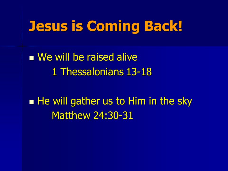 Jesus is Coming Back.