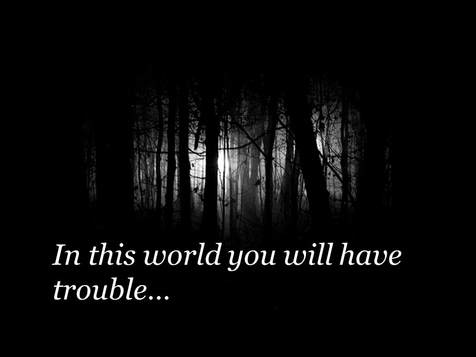 In this world you will have trouble…