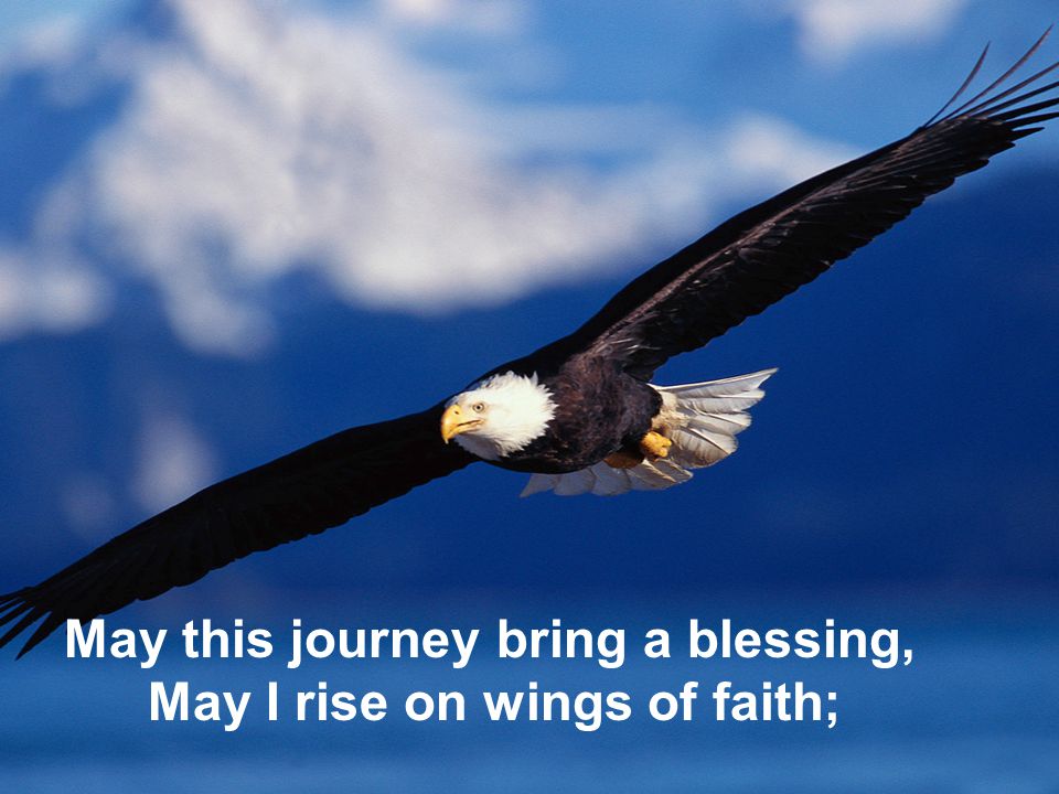 May this journey bring a blessing, May I rise on wings of faith;