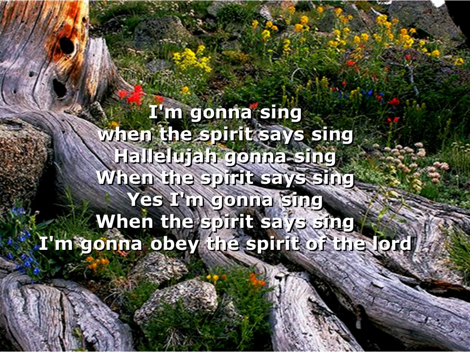 I m gonna sing when the spirit says sing Hallelujah gonna sing When the spirit says sing Yes I m gonna sing When the spirit says sing I m gonna obey the spirit of the lord