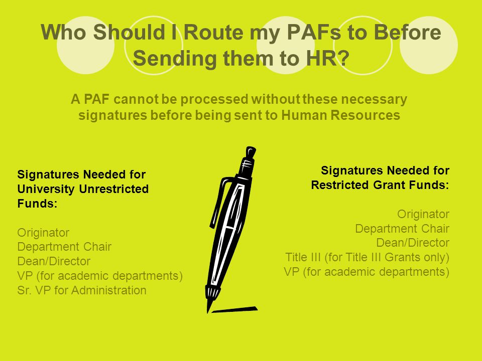 Who Should I Route my PAFs to Before Sending them to HR.