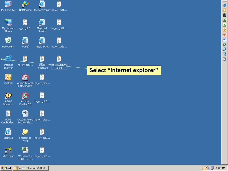 Select internet explorer