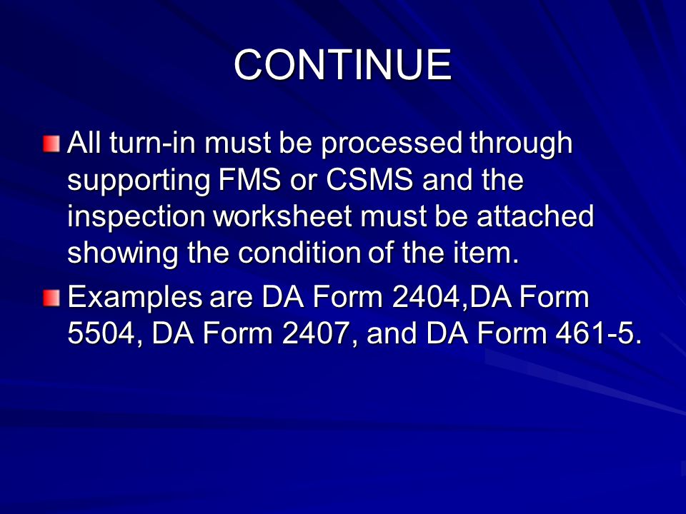 WAREHOUSE PROCEDURES By SFC DONALD BROADNAX WAREHOUSE