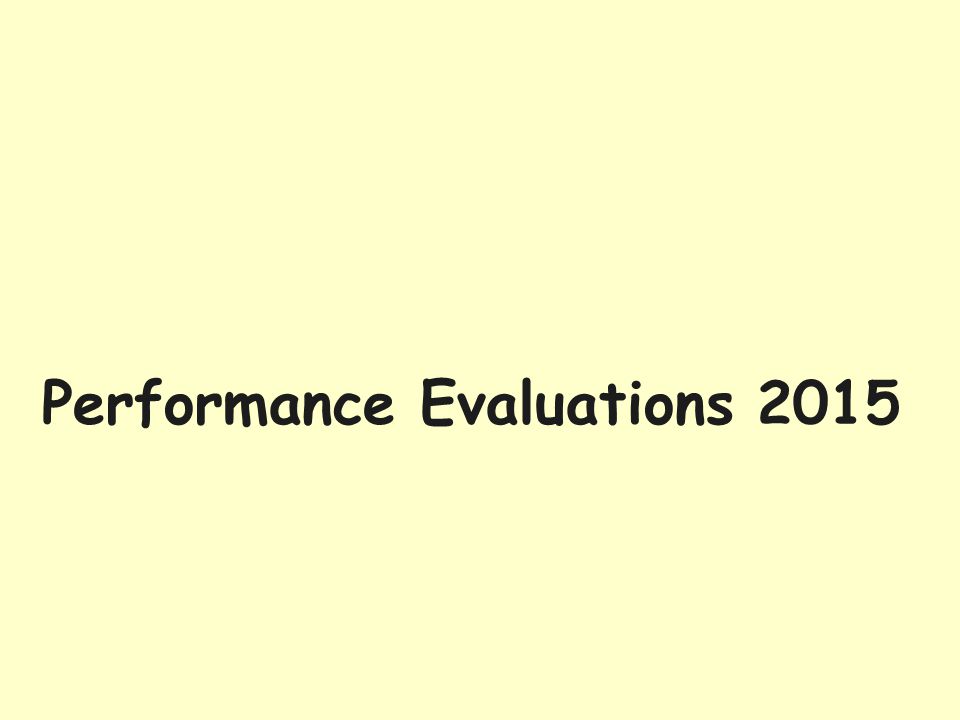 Performance Evaluations 2015