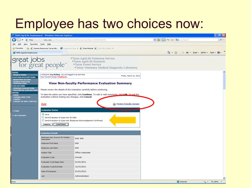 Employee has two choices now: