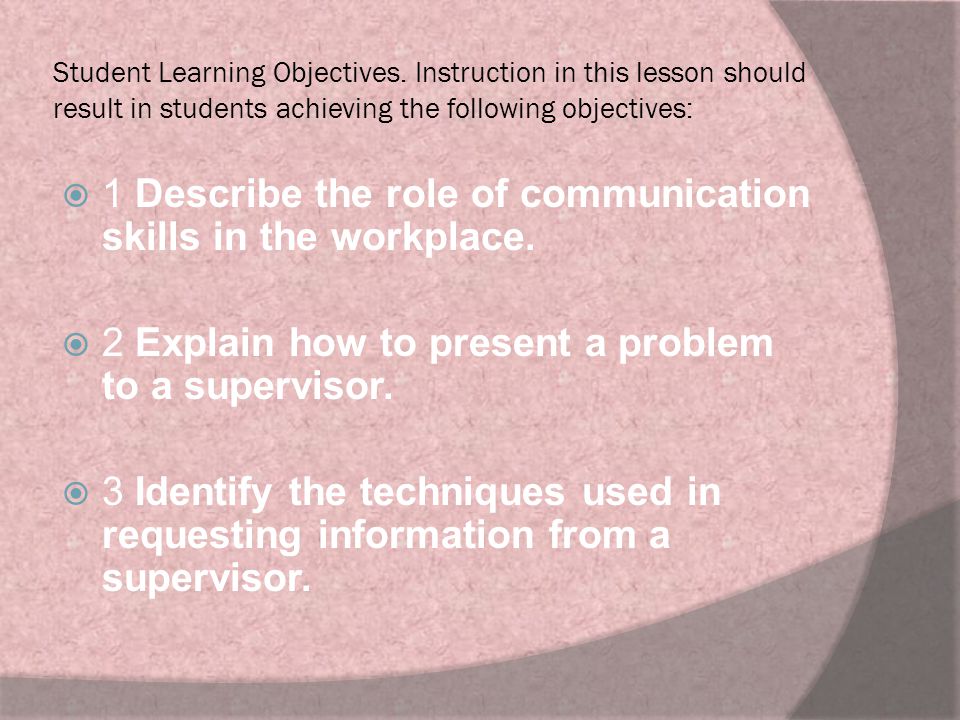 Student Learning Objectives.