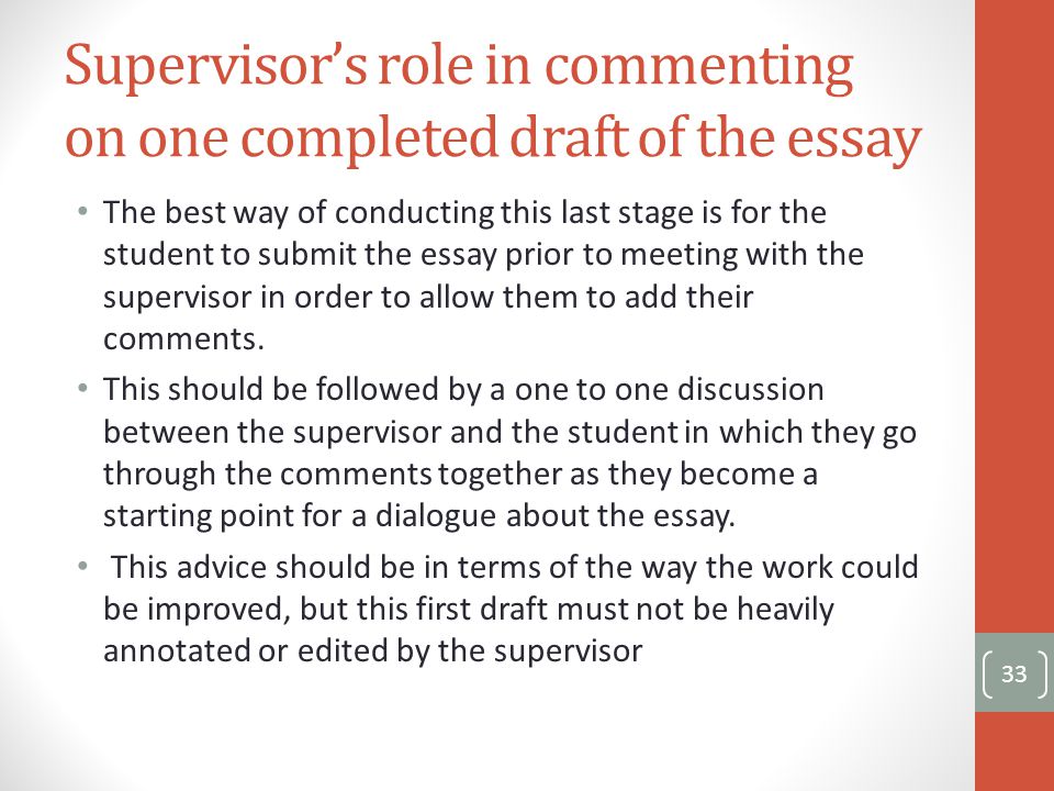 being a supervisor essay