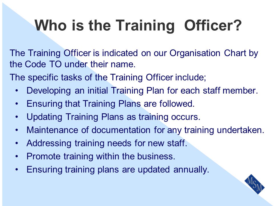 Who Is Responsible For Training.