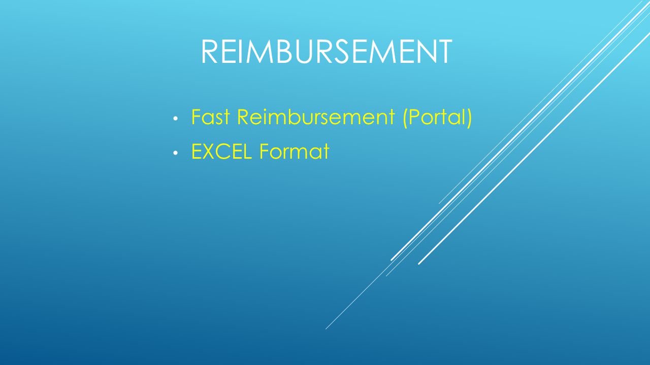 REIMBURSEMENT Fast Reimbursement (Portal) EXCEL Format