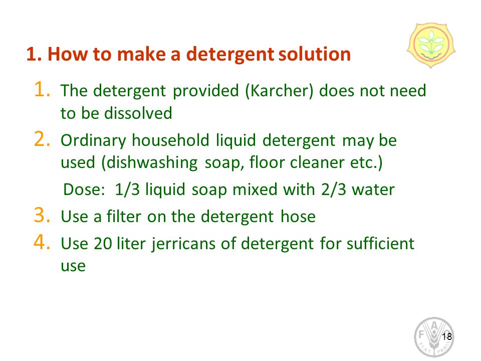 1. How to make a detergent solution