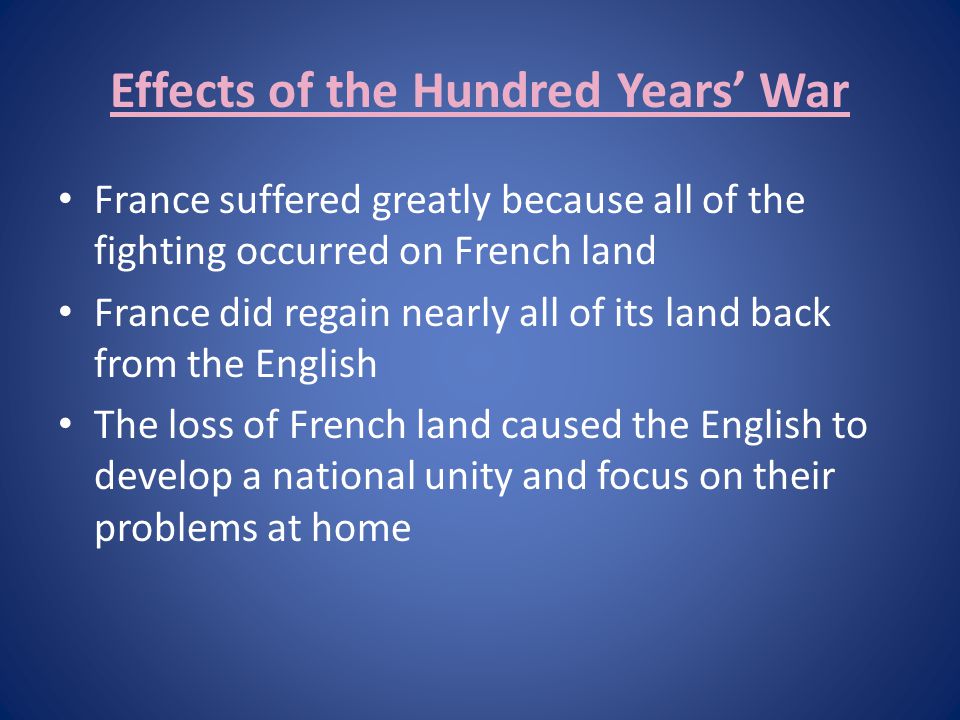 effects of the hundred years war