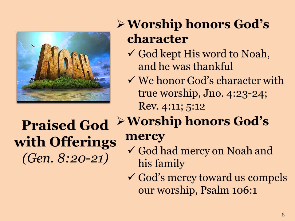 Praised God with Offerings (Gen.