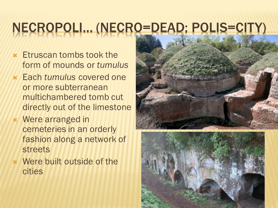 how were etruscan cemeteries arranged