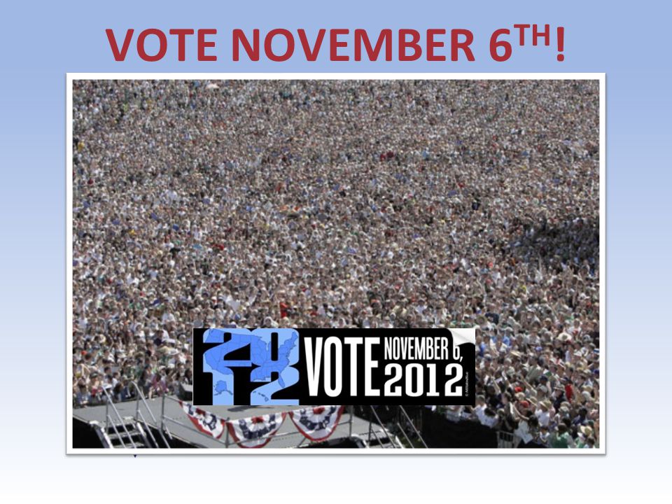 VOTE NOVEMBER 6 TH ! Agenda