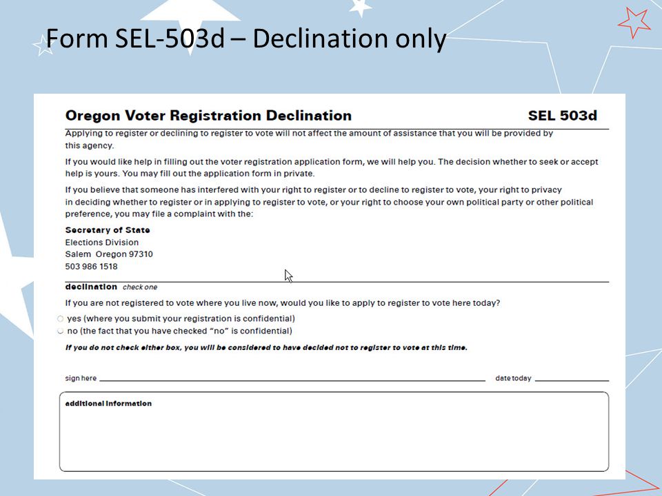 Form SEL-503d – Declination only