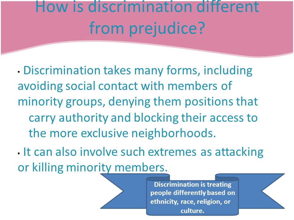 How is discrimination different from prejudice.