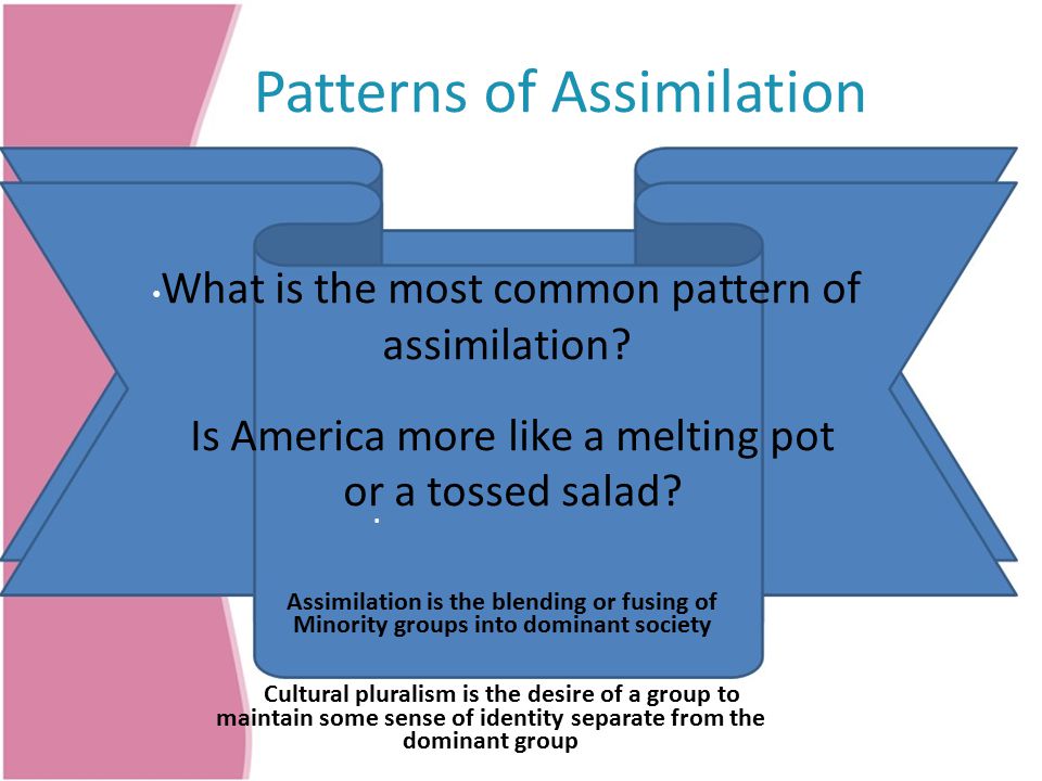 Patterns of Assimilation What is the most common pattern of assimilation.