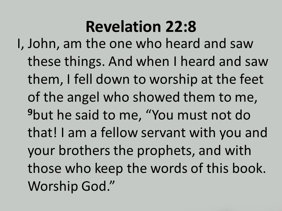 Revelation 22:8 I, John, am the one who heard and saw these things.