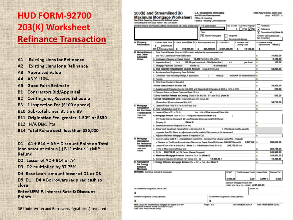 FHA Streamlined K 203 K Training Presents July 20 Ppt