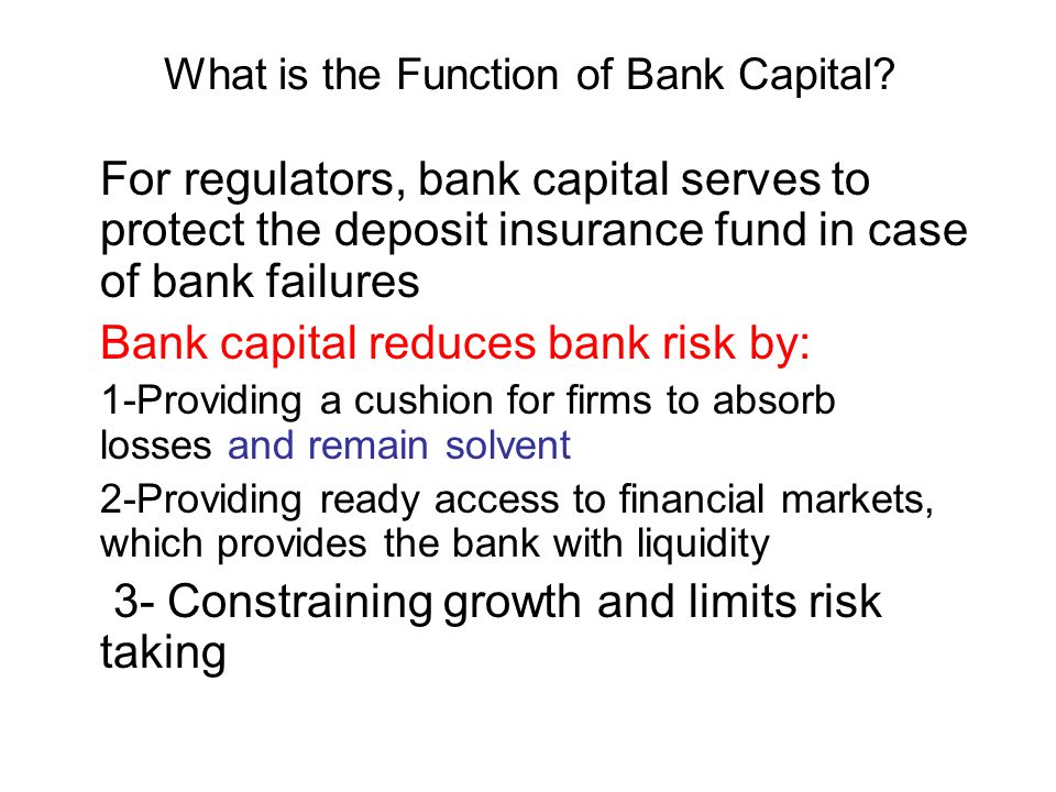 What is the Function of Bank Capital.