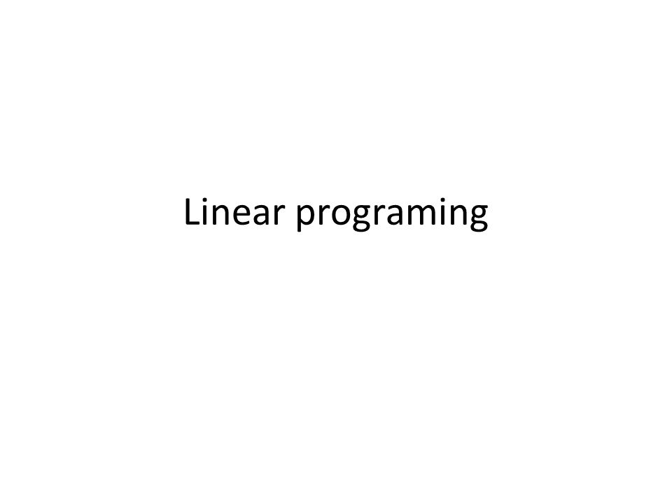 Linear programing