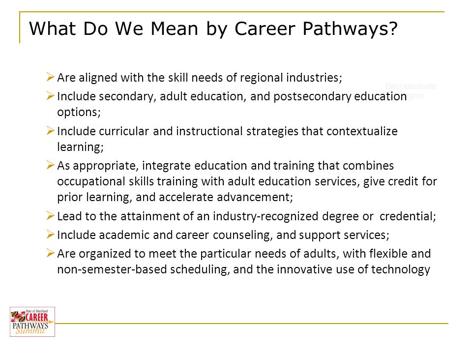 What Do We Mean by Career Pathways.