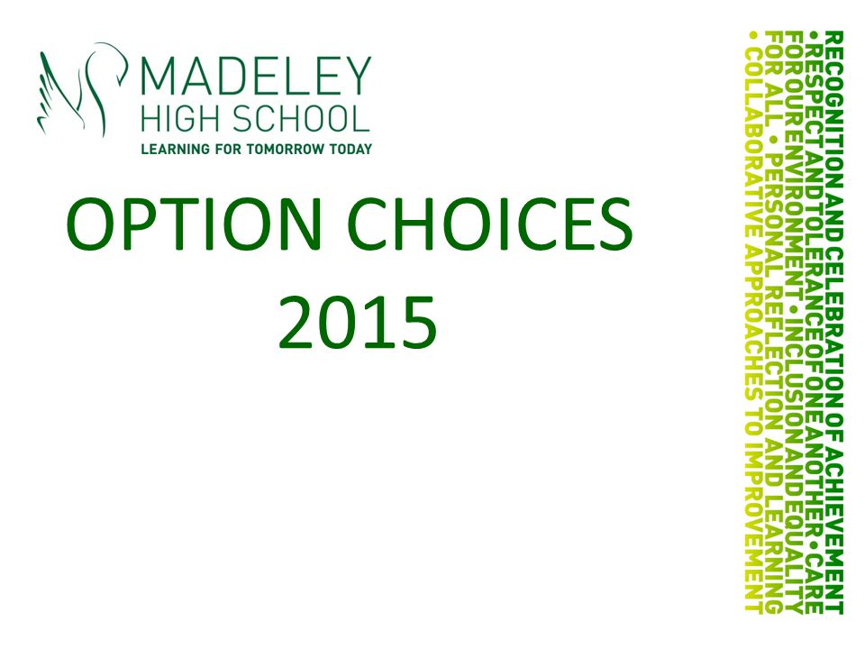 OPTION CHOICES 2015