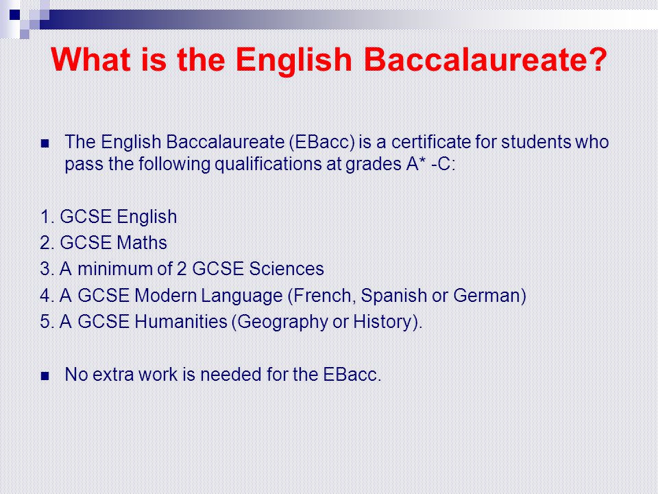 What is the English Baccalaureate.