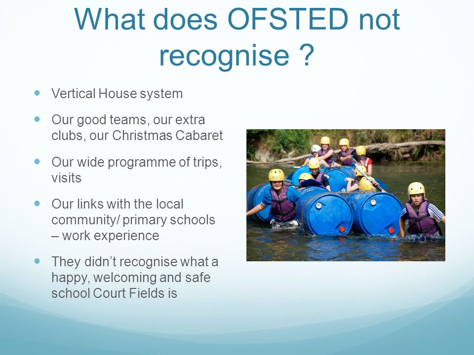 What does OFSTED not recognise .