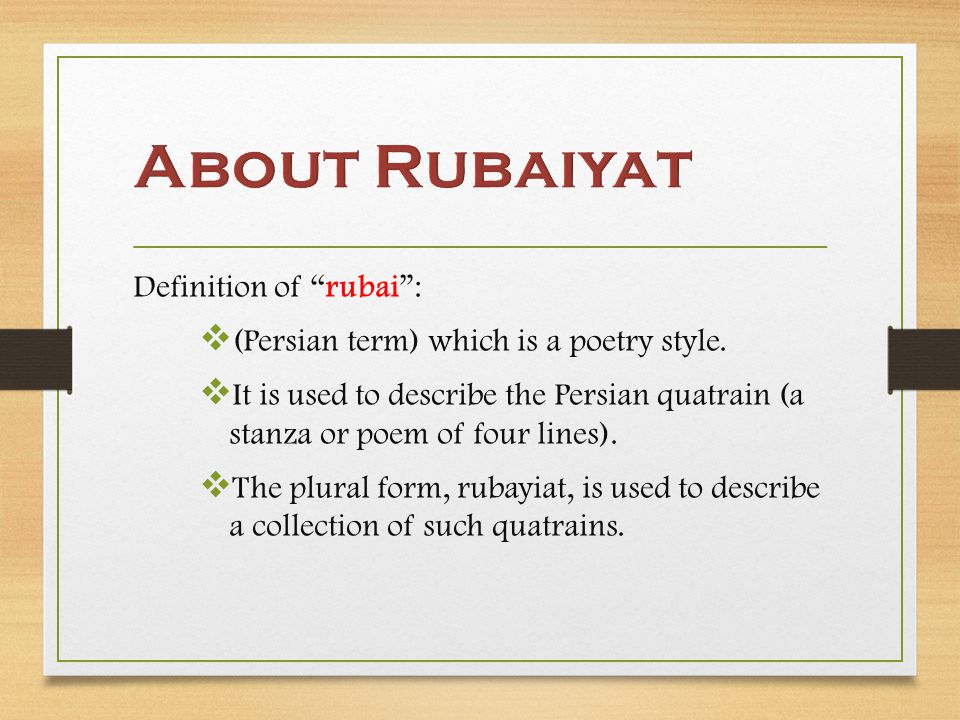 rubaiyat poem analysis