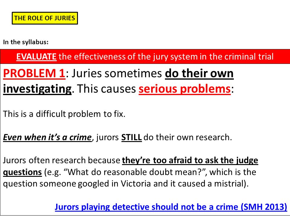 The Role Of Juries Juries Decide On Questions Of Fact E G Did The Defendant Commit The Crime They Decide On The Verdict Guilty Or Not Guilty Jury Ppt Download