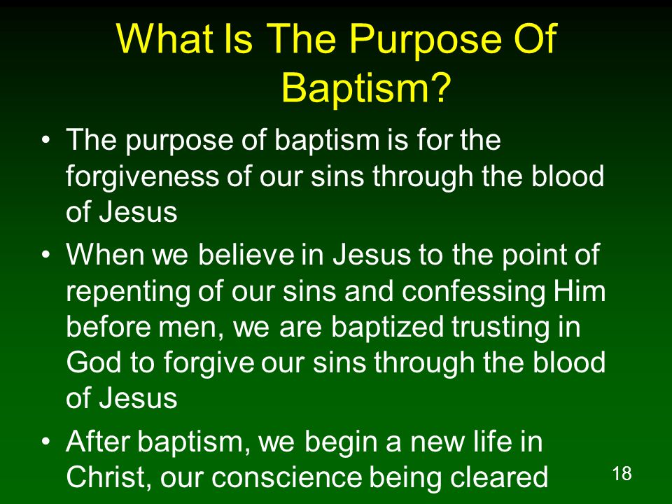 18 What Is The Purpose Of Baptism.