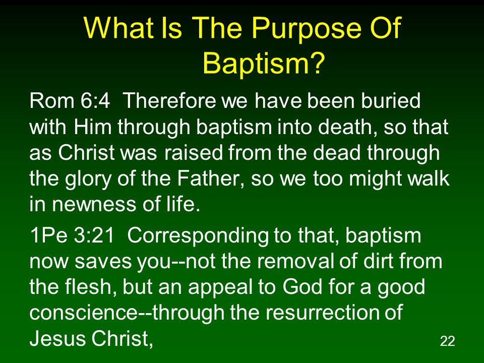 22 What Is The Purpose Of Baptism.