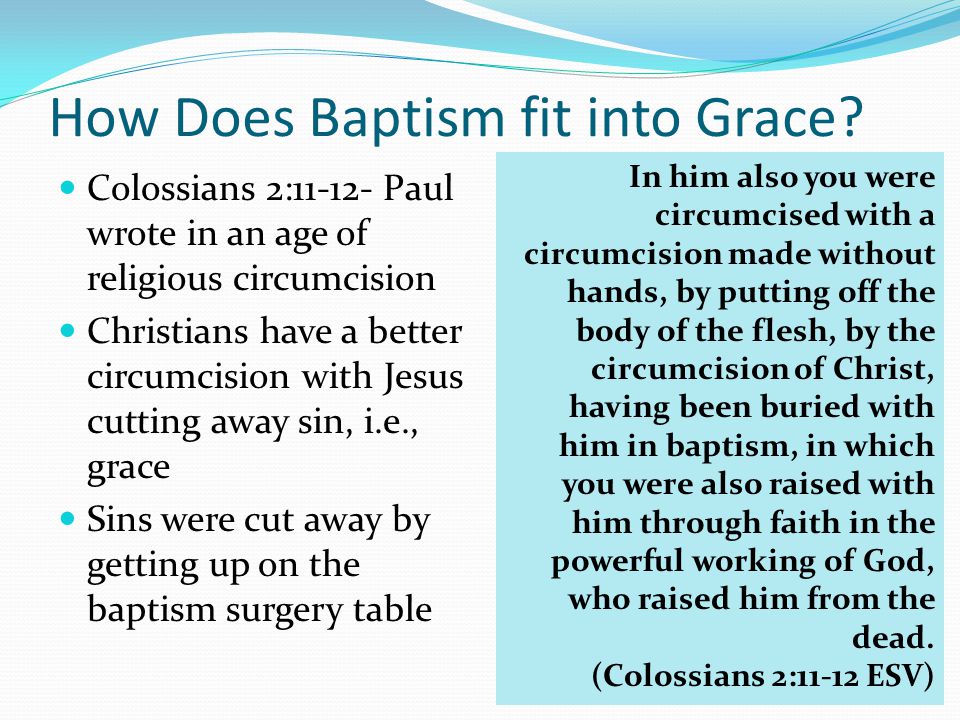 How Does Baptism fit into Grace.