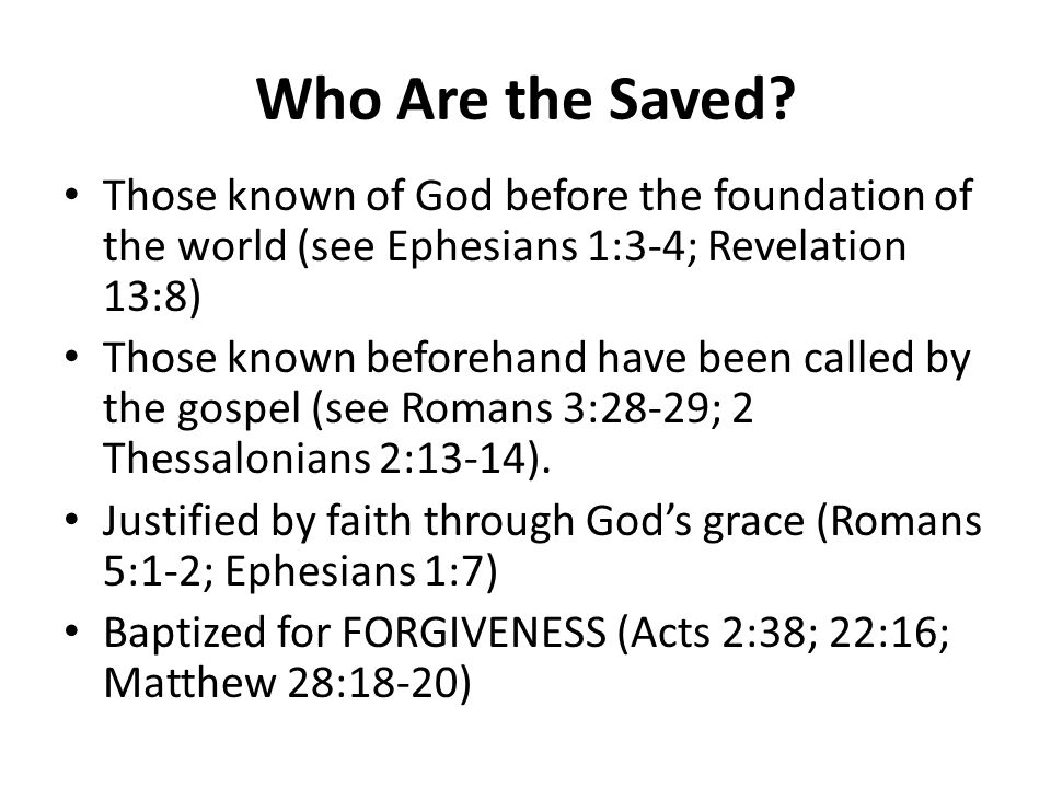 Who Are the Saved.