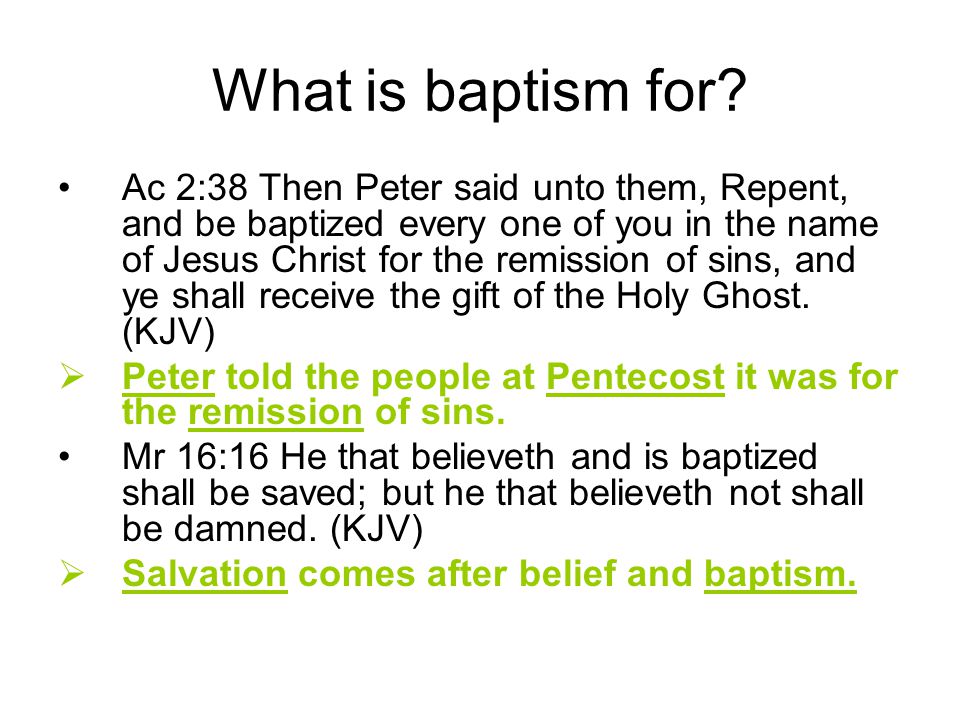 What is baptism for.