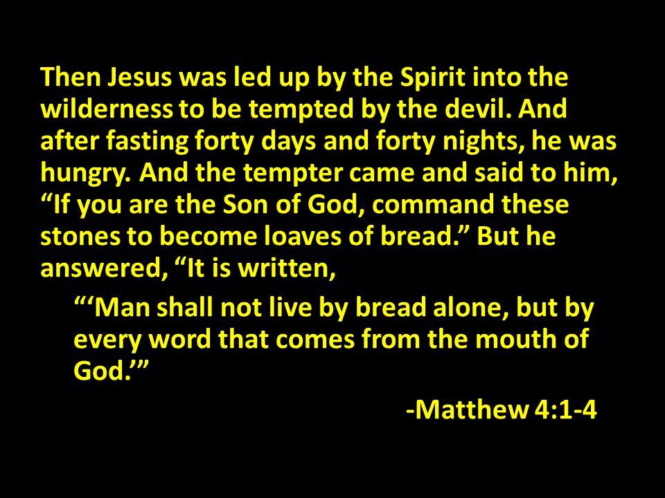 Then Jesus was led up by the Spirit into the wilderness to be tempted by the devil.