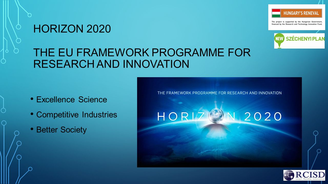HORIZON 2020 THE EU FRAMEWORK PROGRAMME FOR RESEARCH AND INNOVATION Excellence Science Competitive Industries Better Society