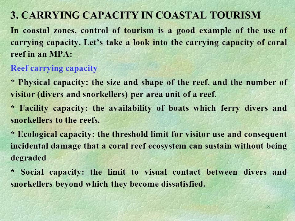carrying capacity tourism definition